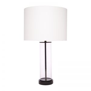 East Side Table Lamp | Black with White Shade