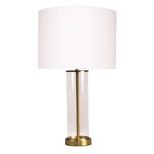 East Side Table Lamp | Brass with White Shade