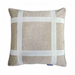 EASTWOOD | Silver Jute and White Criss Cross Cushion Cover