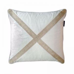 EASTWOOD | Silver Jute and White Cross Cushion Cover
