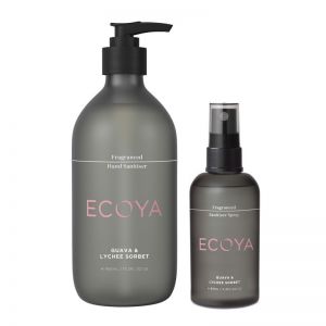Ecoya Guava & Lychee Sorbet Hand Sanitiser and Sanitising Spray Pack