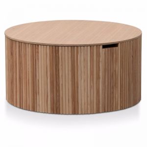 Edison Round Coffee Table with Storage | 70cm | Natural