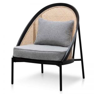 Elba Rattan Back Occasional | Grey Seat and Black Frame