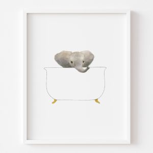Elephant in Bath | Unframed Art Print by Hannah Crouch