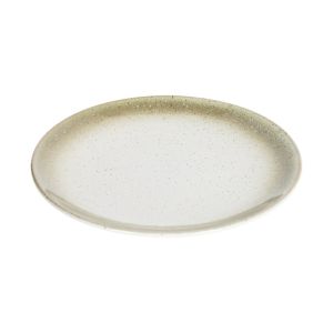 Elida Flat Ceramic Plate | Beige and Green