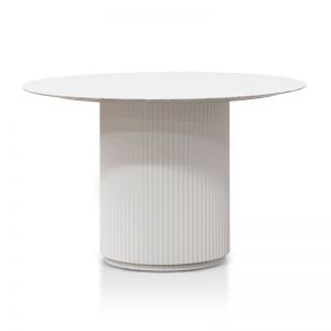 Elino Round Marble Dining Table | 1.2m | White