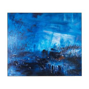 Emerging Blues Oil On Canvas Painting | Large