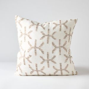 Eros Linen Cushion | Off White/Nutmeg