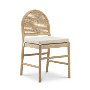 Estelle Rattan Arch Dining Chair | Cream Bouclé & Natural | Set of 2 | by L3 Home