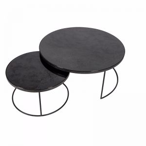 Ethnicraft Nesting Coffee Table | Set of 2 | Charcoal | Trit House