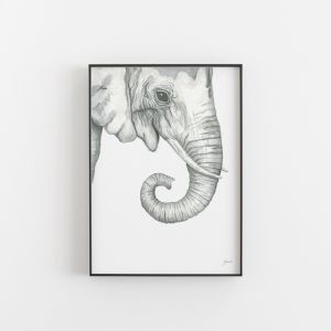 Eva the Elephant Wall Art Print | by Pick a Pear | Unframed