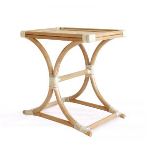Evie Rattan Side Table Cross Legs | Natural | by Black Mango