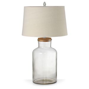 Fillable Jar Lamp With Oatmeal Shade | Large | by Black Mango