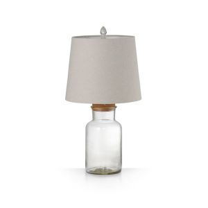 Fillable Jar Lamp With Oatmeal Shade | Small | by Black Mango
