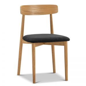 Finn Oak Dining Chairs | Natural & Black | Set of 2