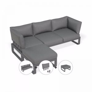 Fino Configuration C - Outdoor Modular Sofa Sunlounge Matt Charcoal