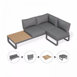Fino Configuration D - Outdoor Modular Sofa Sunlounge Matt Charcoal