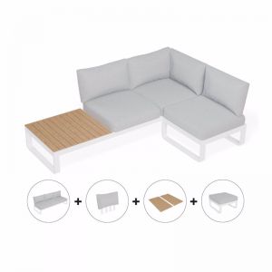 Fino Configuration D - Outdoor Modular Sofa Sunlounge Matt White