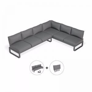 Fino Configuration E - Outdoor Modular Sofa Sunlounge Matt Charcoal