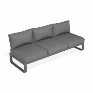 Fino Outdoor Modular 3 Seater Sofa Sunlounge Matt Charcoal