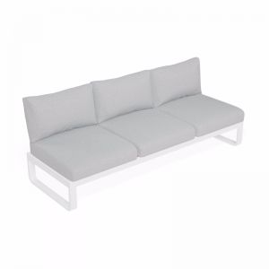 Fino Outdoor Modular 3 Seater Sofa Sunlounge Matt White