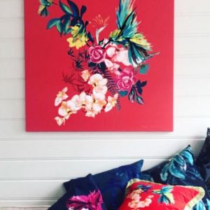 Fleur De Paradis in Red | Canvas Print | Libby Watkins