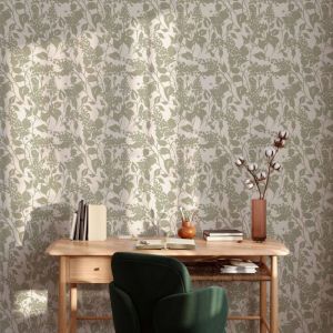 Flora Leaf Wallpaper - Olive | Wallpaper