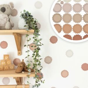 Floral Dot Reusable Fabric Wall Decals | Clay | Ivory Ink Studio