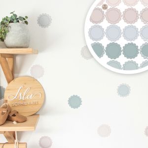 Floral Dot Reusable Fabric Wall Decals | Dew Drop | Ivory Ink Studio