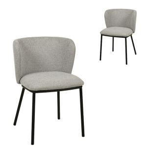 Flossie Fabric Dining Chair | Set of 2 | Coastal Light Grey