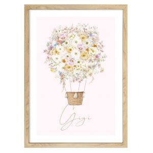 Flower Garden Hot Air Balloon | Personalised Art Print by Arty Bub