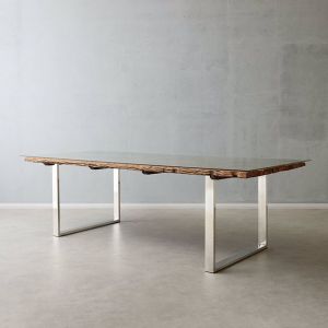 Forest Dining Table | Recycled Railway Wood | Steel