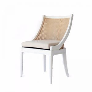 Franco Cane & Birch Side Chair | White | Set of 2 | by Black Mango