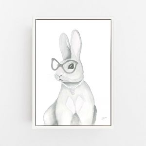 Frankie the Fancy Bunny Rabbit Wall Art Print | by Pick a Pear | Canvas