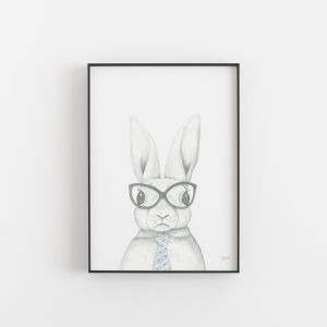 Franklin the Boss Bunny Rabbit Wall Art Print | by Pick a Pear | Unframed