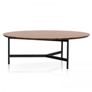 Frazier 100cm Wooden Round Coffee Table - Walnut