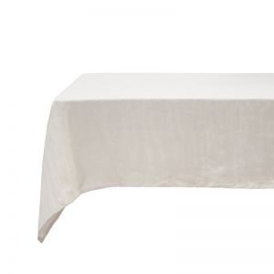 French Flax Linen Tablecloth 150x275cm Pebble