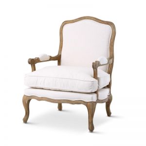 French Provincial Adele Occasional Chair | Linen White | by Black Mango