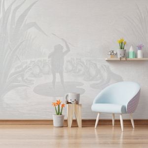 Frog Orchestra Wallpaper | Light Grey
