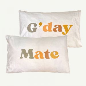 G'day Mate Standard Pillowcase Set | French Flax Linen