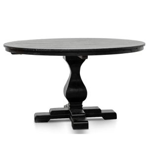 Gene Reclaimed Wood 1.4m Round Dining Table - Rustic Black