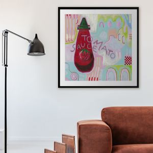 Get On The Sauce Cherry Red | Framed Art Print