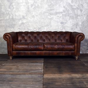 GG Distressed Leather Chesterfield Sofa | 3 Seater