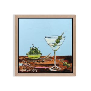 Gin and Olives | Angela Hawkey | Mini Framed Canvas by Artist Lane
