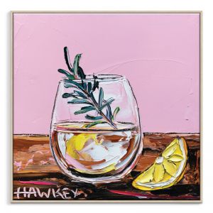 Gin and Tonic on Pink | Angela Hawkey | Canvas or Print by Artist Lane
