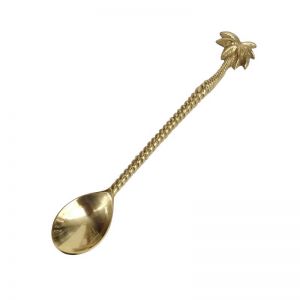 Golden Brass Cocktail Spoon | Palm Tree | Pineapple Traders