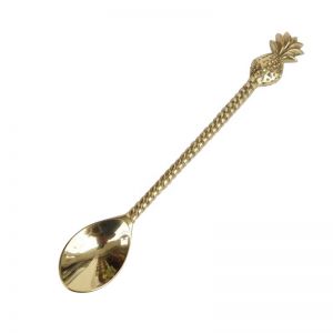 Golden Brass Cocktail Spoon | Pineapple | Pineapple Traders