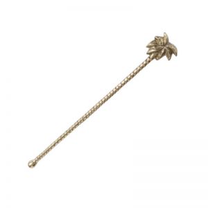 Golden Brass Swizzle Stick | Palm Tree | Pineapple Traders