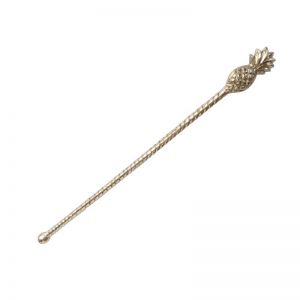 Golden Brass Swizzle Stick | Pineapple | Pineapple Traders