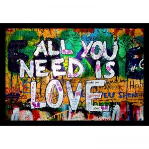 Graffiti Art | All You Need Is Love | Art Print on Stretched canvas | by Artscope